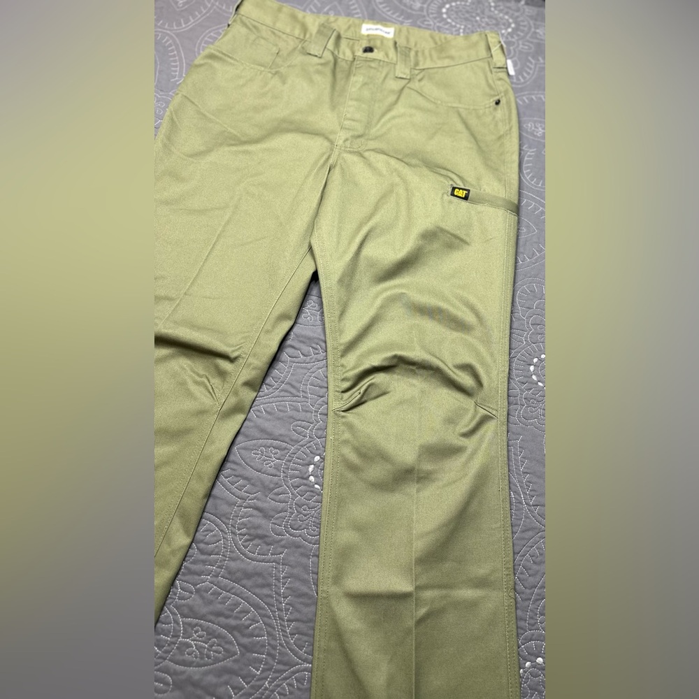 Caterpillar Men’s Green Twill Utility Pants NWT Size 32/32 - Picture 4 of 12